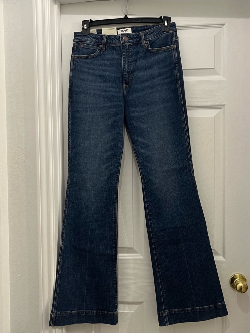 Wrangler Women's Retro High Rise Dark Blue Wide Leg Jeans